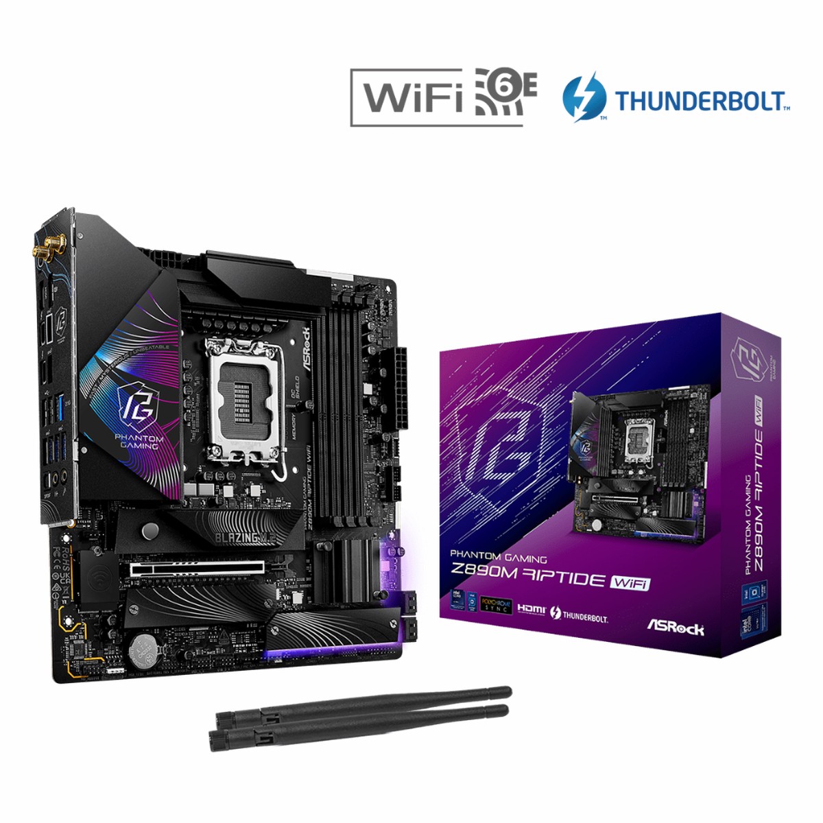 ASROCK Phantom Gaming Z890M Riptide Wifi 6E DDR5 Intel Motherboard