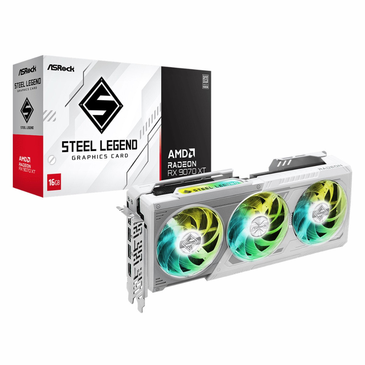 ASROCK Radeon RX 9070 XT Steel Legend White 16GB AMD Graphic Card