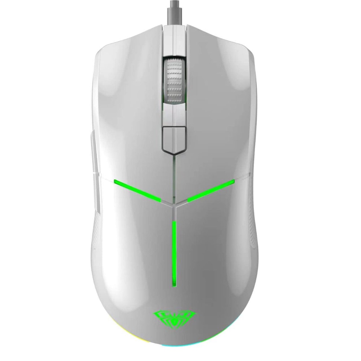 AULA F820 Wired Ergonomic Gaming Mouse ( White ) ( F820W ) ( 6400DPI / 8 Macro Buttons )
