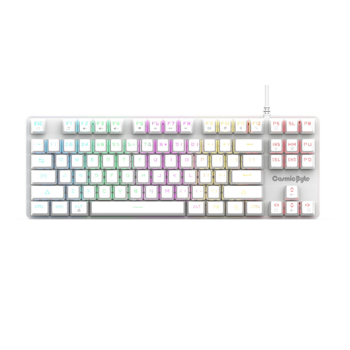 COSMIC BYTE CB-GK-37 Firefly RGB Tenkeyless Mechanical Wired Gaming Keyboard ( White ) ( Outemu Red Switch )