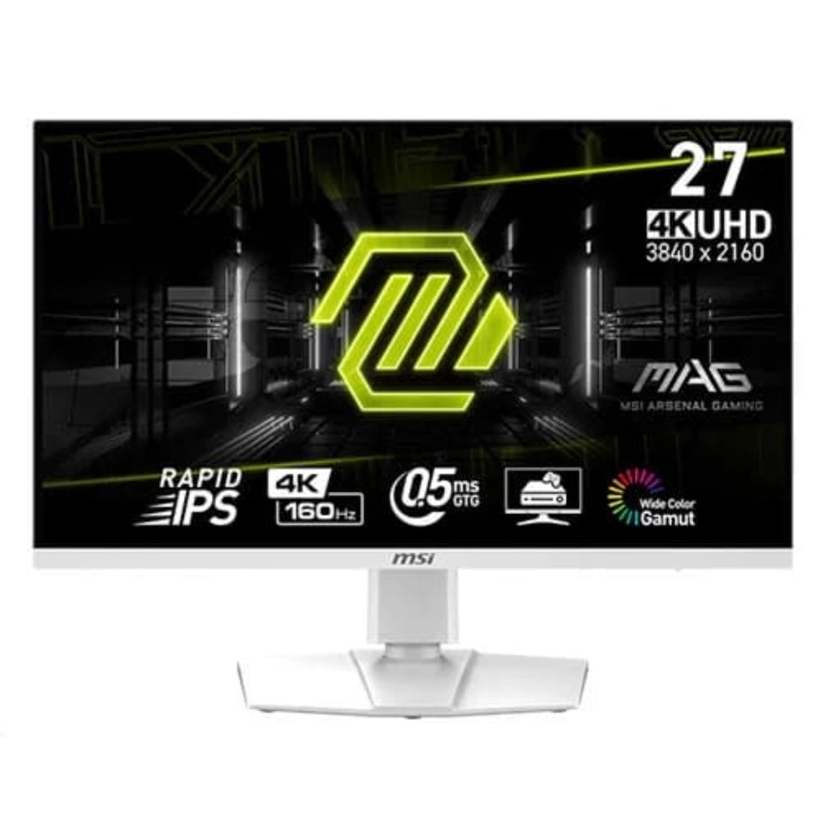 MSI MAG 274URFW 27 Inch 4K UHD 160Hz IPS Panel 133% SRGB 0.5MS Freesync Gaming Monitor White