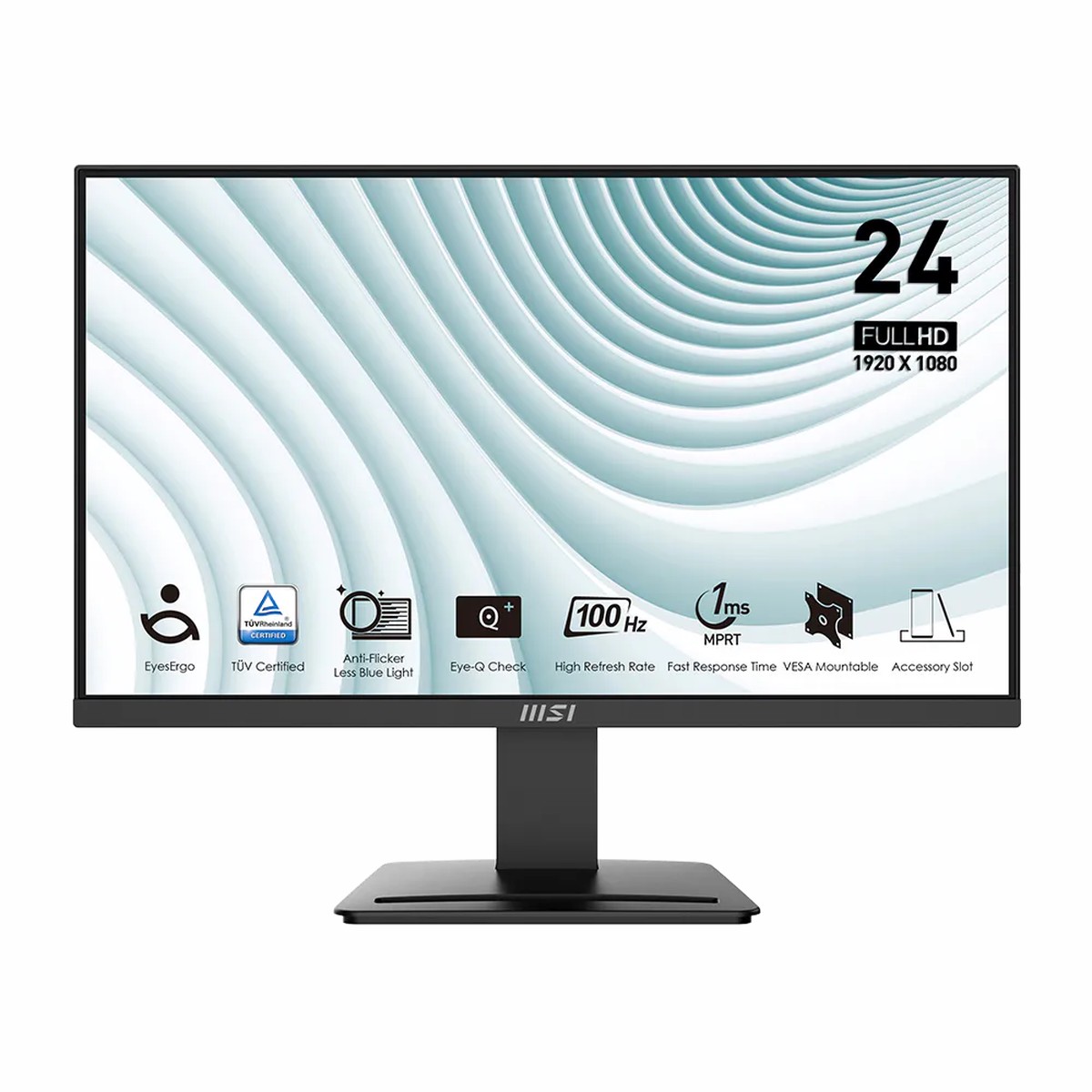 MSI PRO MP2412 24 Inch FHD 100Hz VA Panel 113% 1ms Adaptive Sync Business Monitor