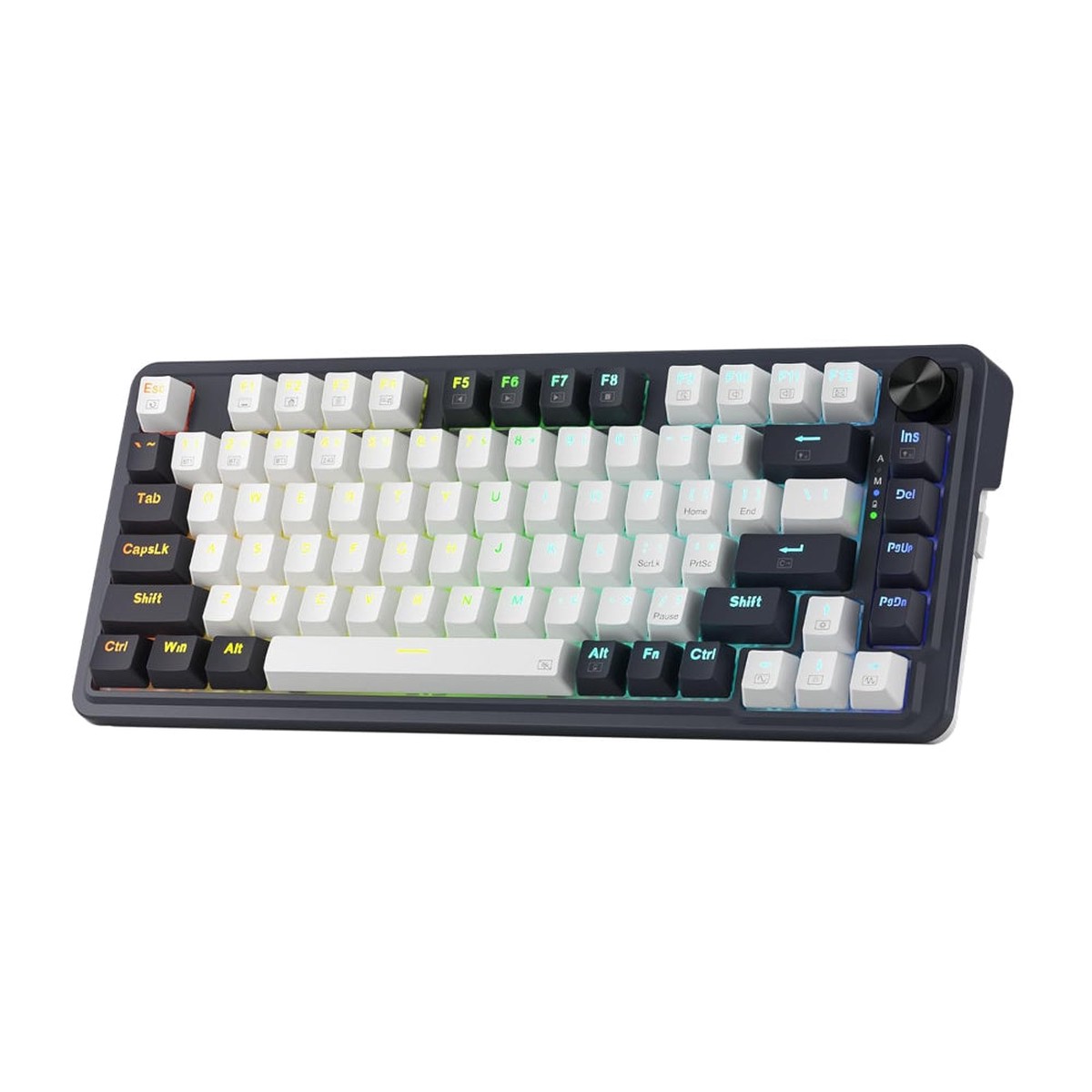REDRAGON K673 Pro 75% Wireless RGB Mechanical Gaming Keyboard ( Black/White ) ( Red Linear Switch )