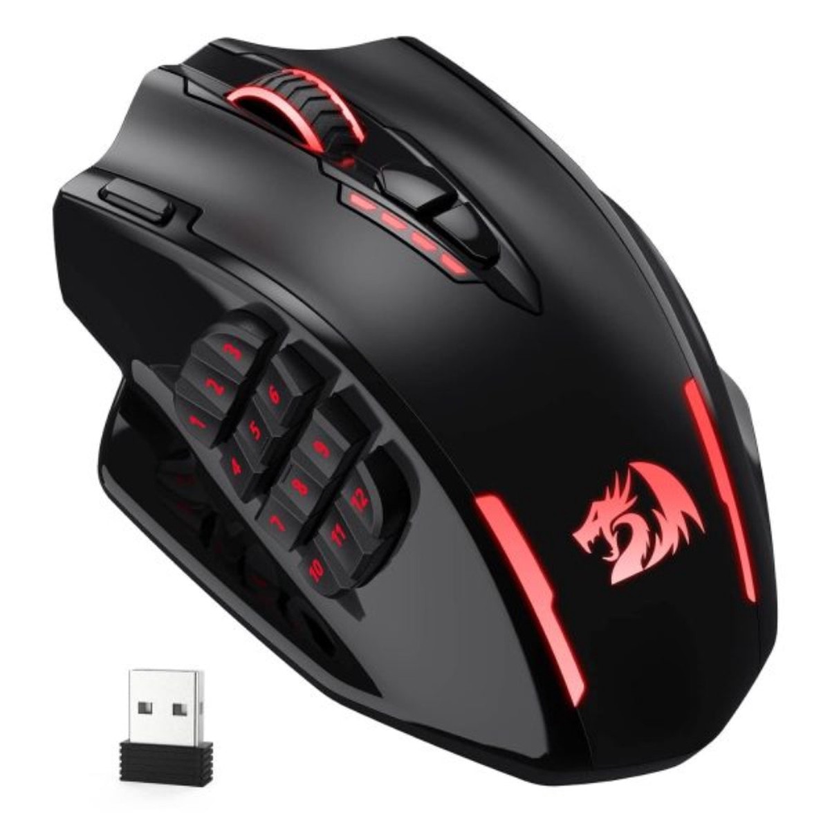 REDRAGON M913 Impact Elite Wireless Ergonomic Gaming Mouse ( Black ) ( 16000DPI / 20 Marco Buttons )