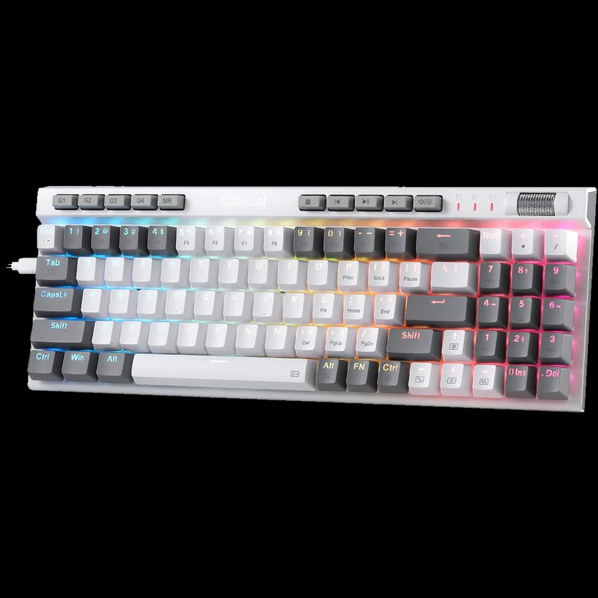 REDRAGON SE K655 Magicwand RGB 75% Wired Gaming Keyboard ( White/ Grey ) ( Linear Red Switch )