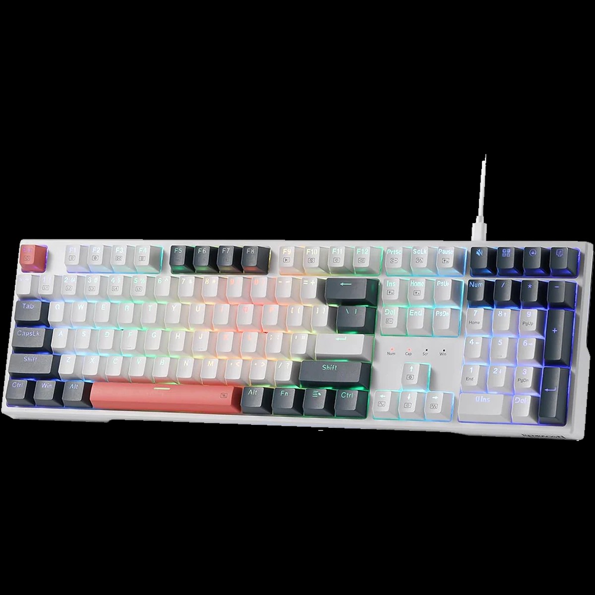 REDRAGON Trundle K668 RGB Full Size Wired Mechanical Gaming Keyboard ( White ) ( Linear Red Switch )