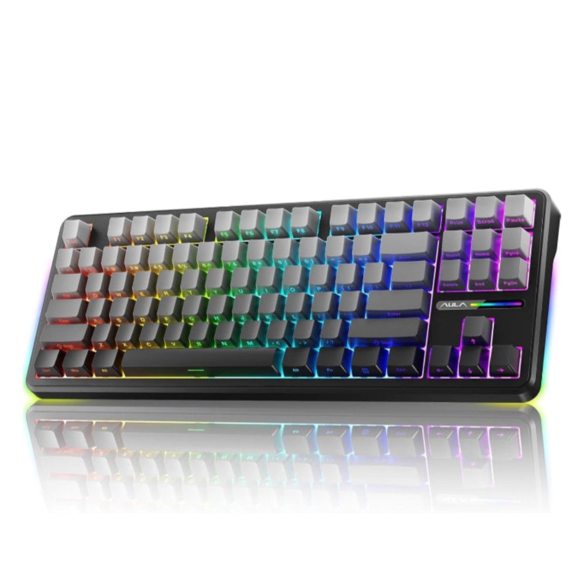AULA F87 Side Engraved Tenkeyless Wireless Mechanical Gaming Keyboard ( Gradient Grey ) ( Reaper Switch ) ( F87GrR )