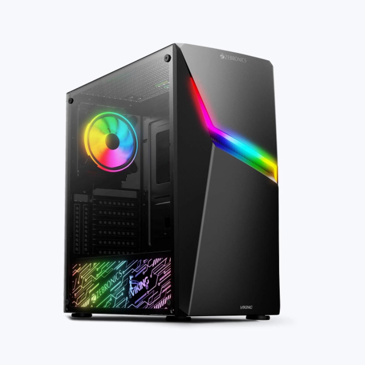 ZEBRONICS Zeb-Viking ATX Mid Tower Gaming Cabinet (Black)
