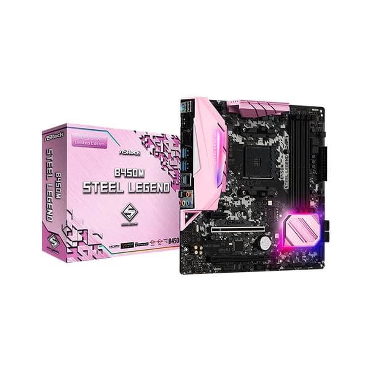 ASROCK B450M Steel Legend Pink Edition DDR4 AMD Motherboard