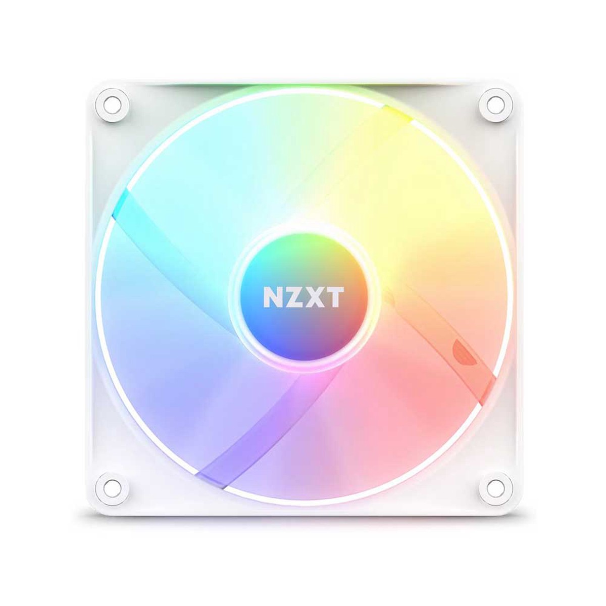 NZXT F120 RGB Core 120mm Cabinet Fan with Mounted Hub Matte White (Single Pack)